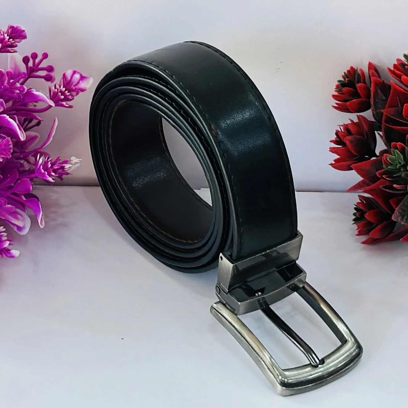 Roadster Men Textured Leather Reversible Belt