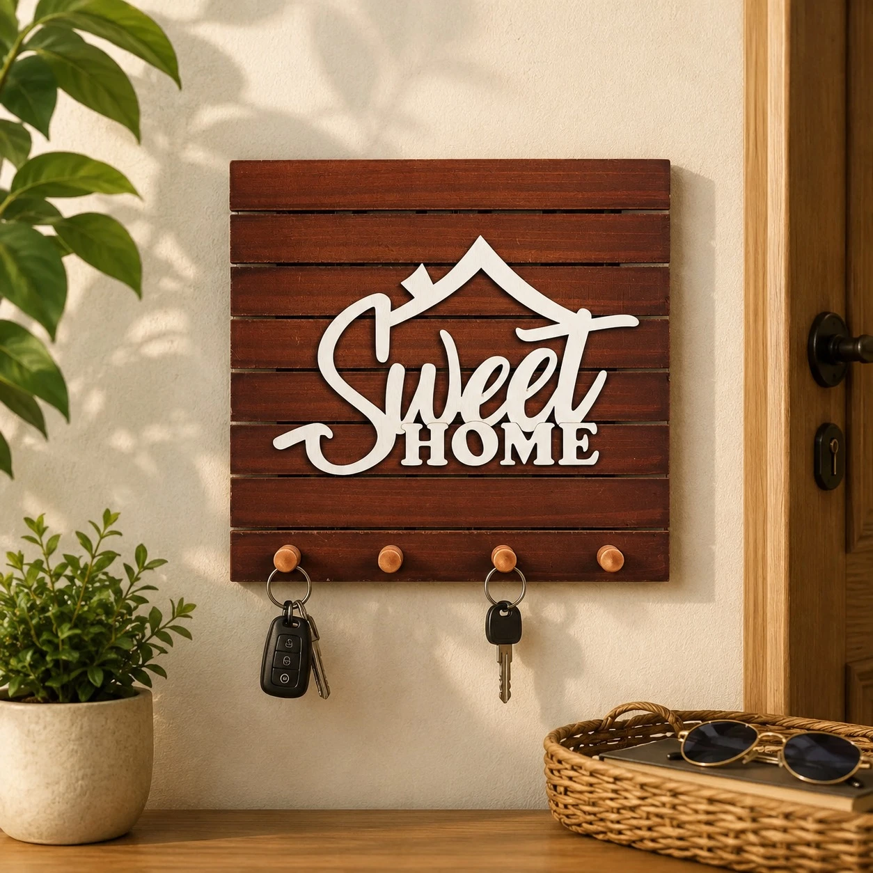 Wooden key holder (SKU-QXP8OS)