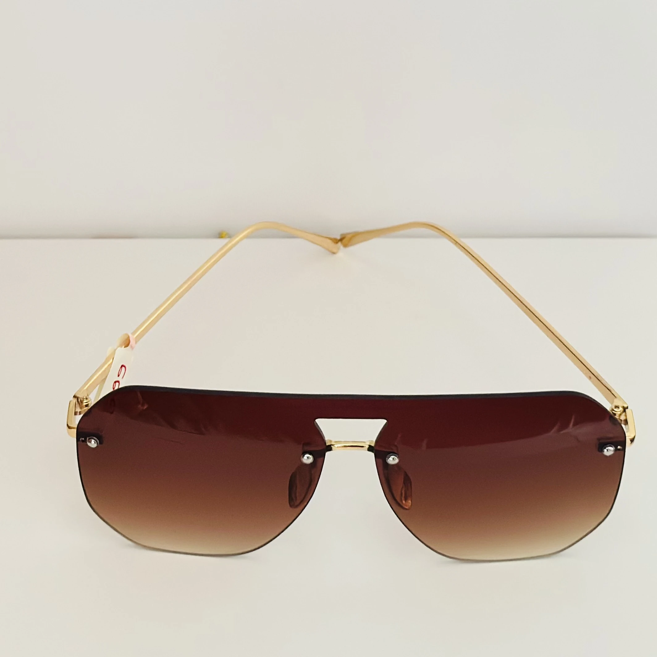 Khan semi-rimless sport shield aviator sunglasses