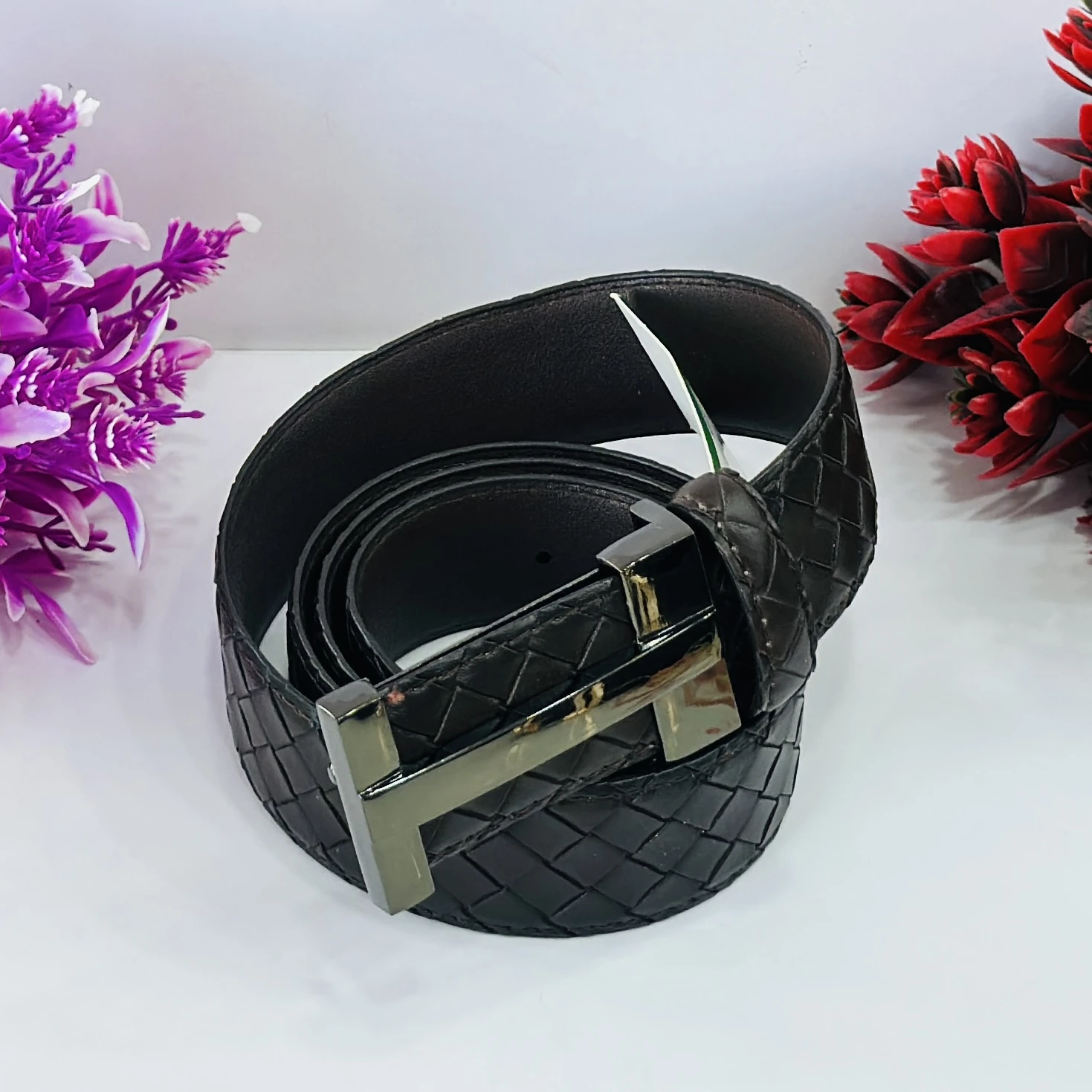 Veneta Intrecciato leather belt