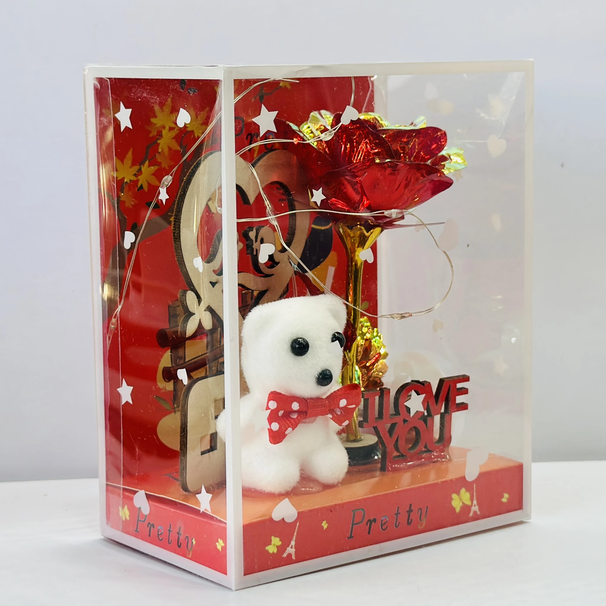 Flower & Teddy Gift Box Red Rose