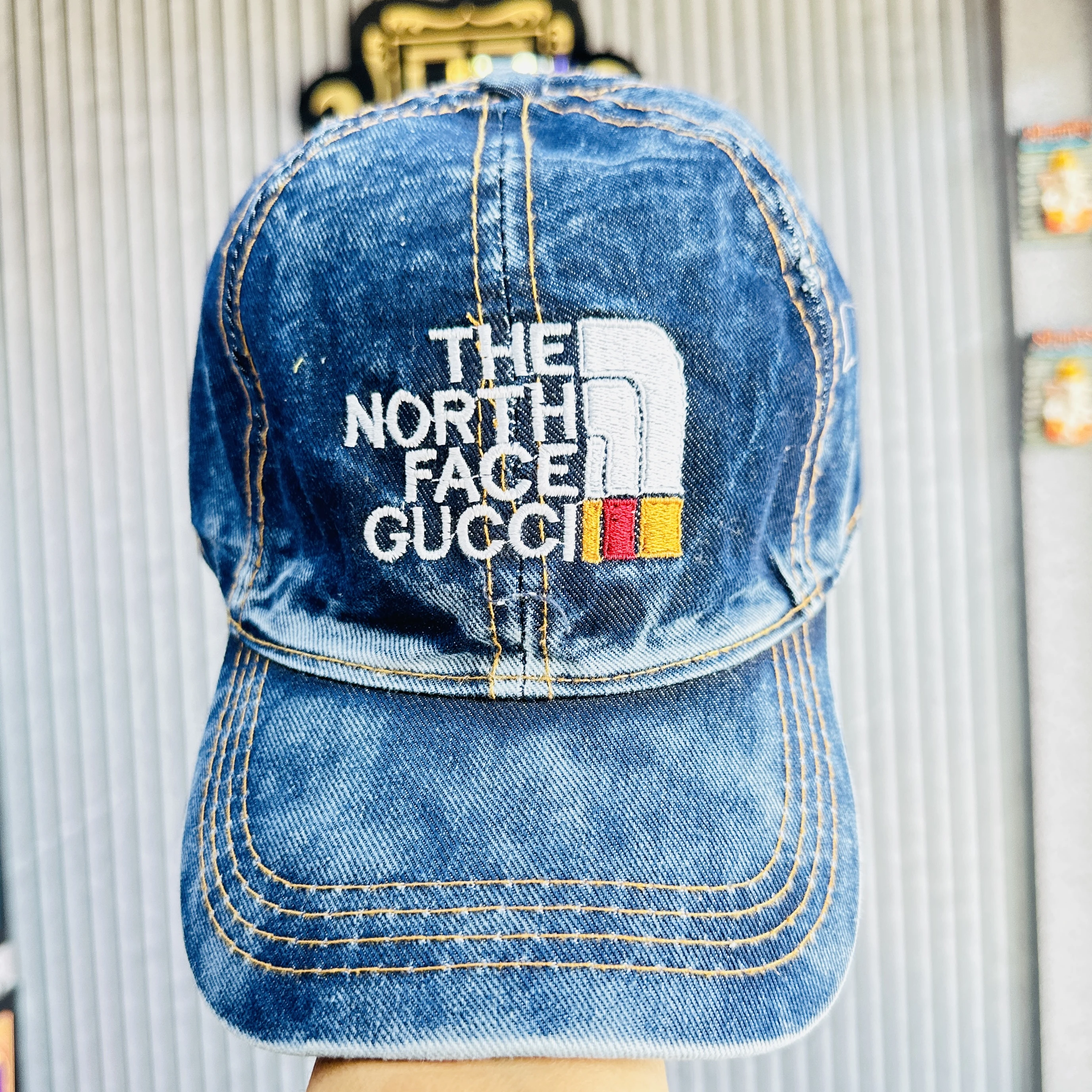 vintage-style denim baseball cap