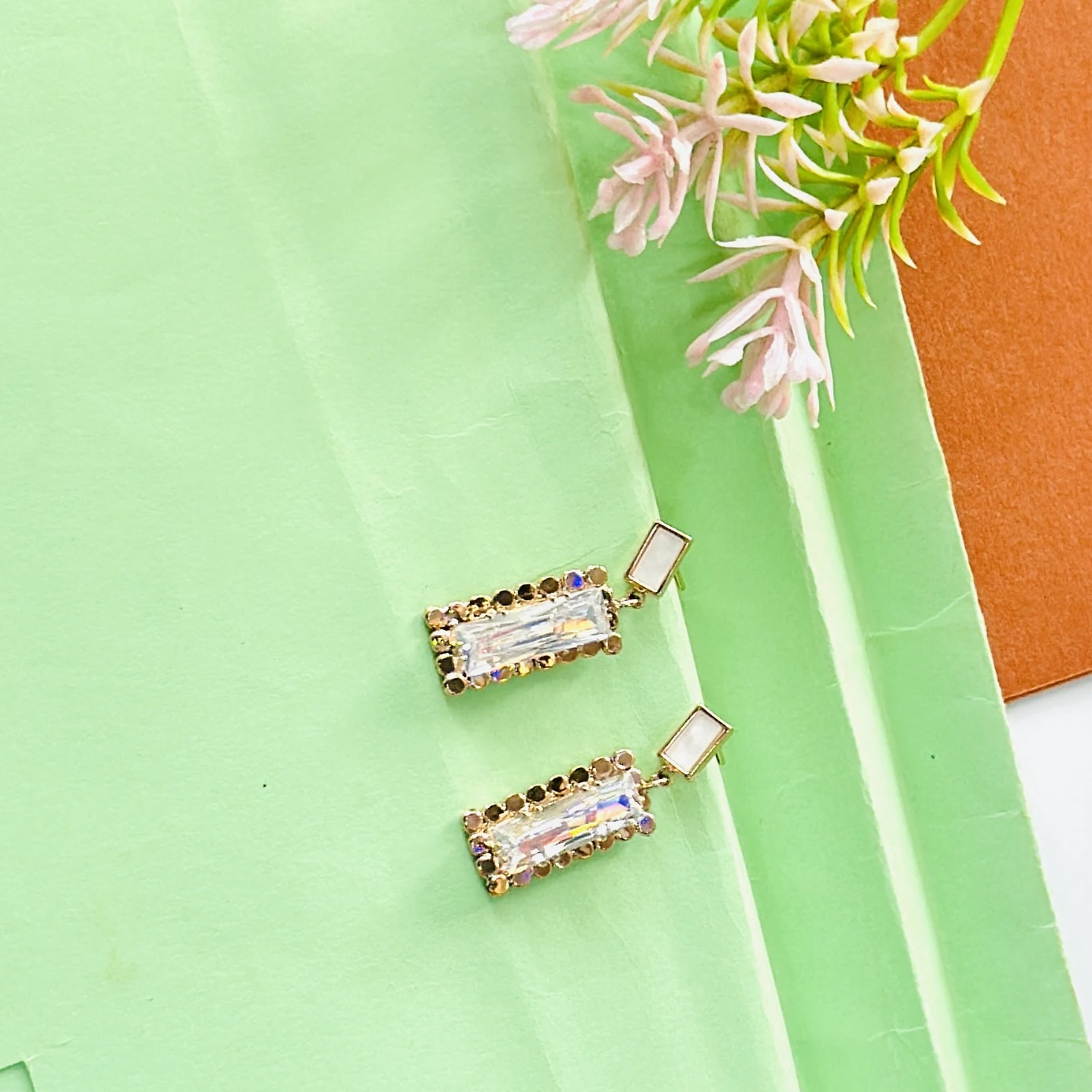 Jewelry rectangular drop earrings