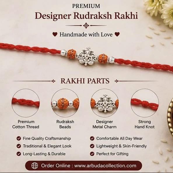 premium designer Rudraksh rakhi