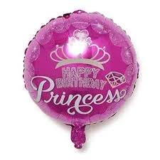 Happy Birthday Princess" foil balloon.