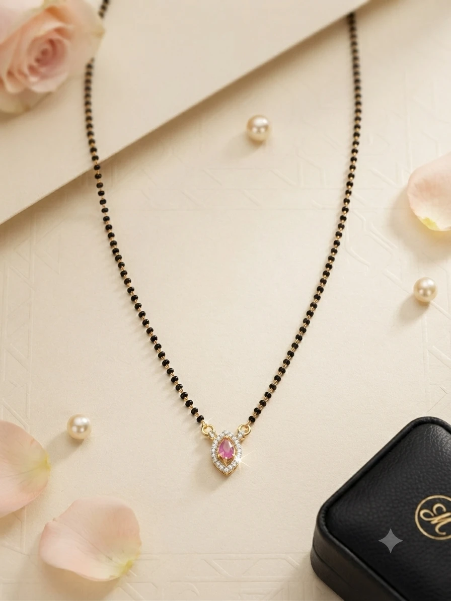 Zeraki Jewels Nayra Pink Mangalsutra