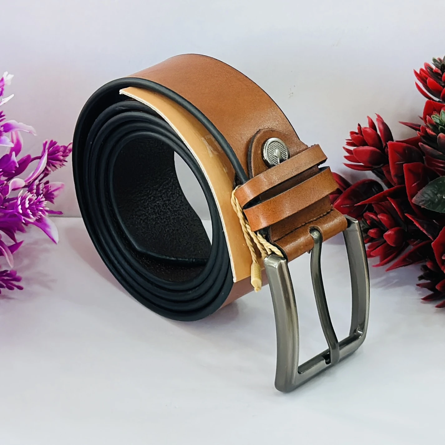 Leather World Mens Genuine Leather Belt