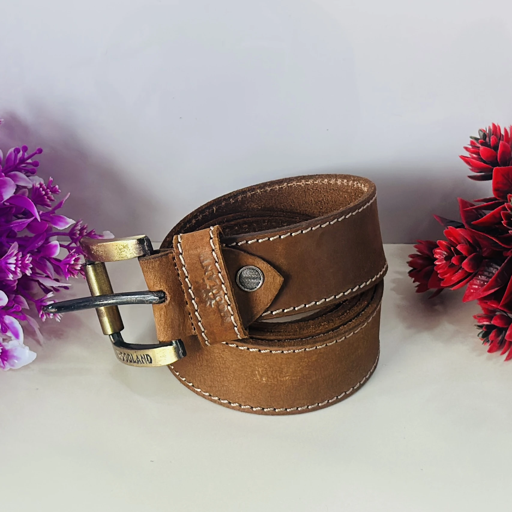 Men’s casual brown genuine leather belt