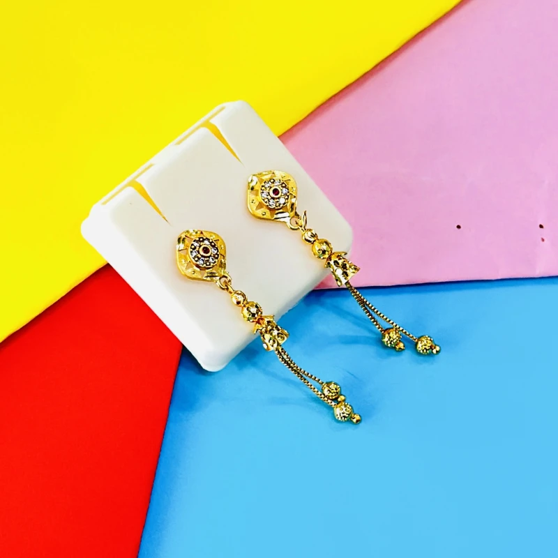 pair of gold-plated traditional drop earrings