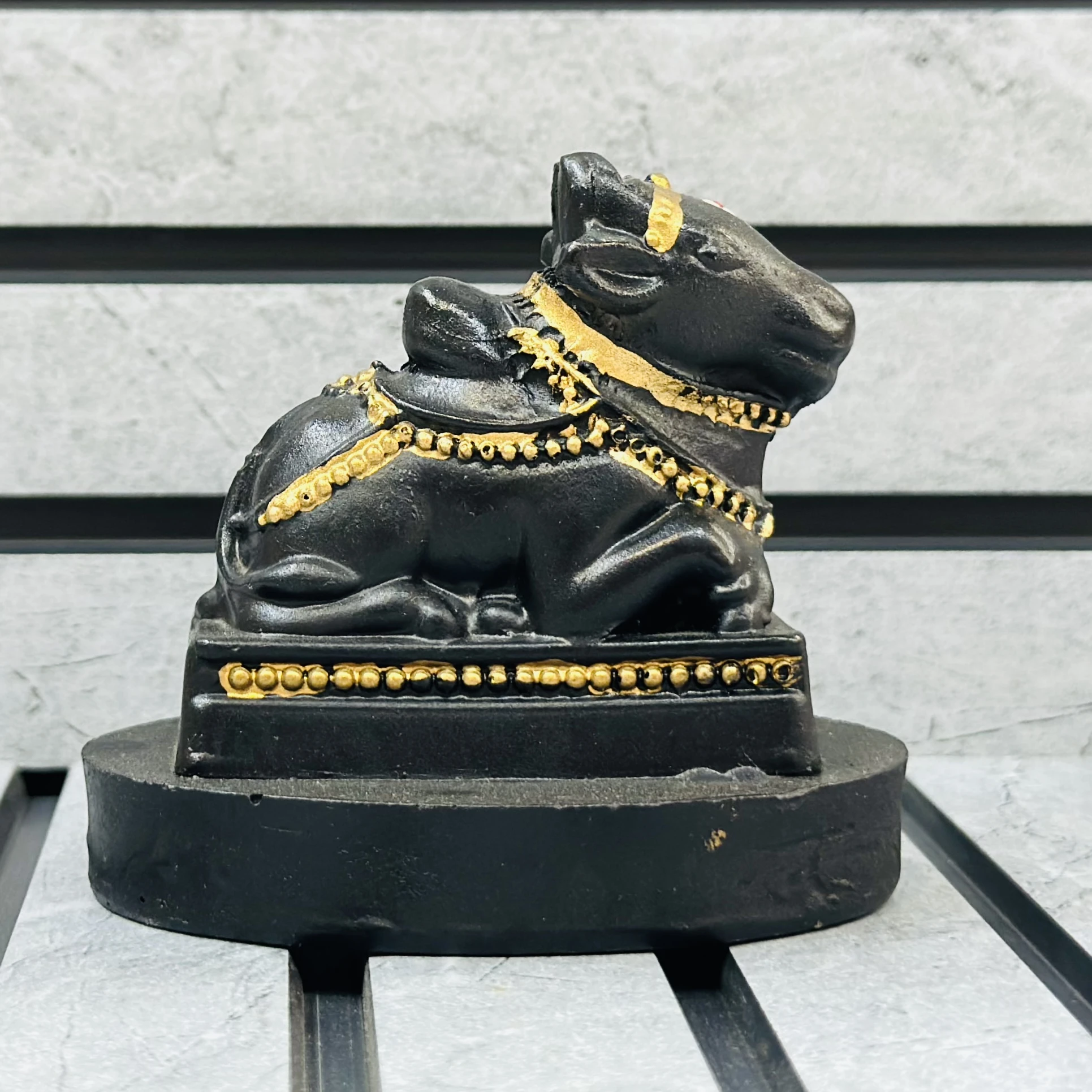 Statue of Nandi, the sacred bull of the Hindu god Shiva.