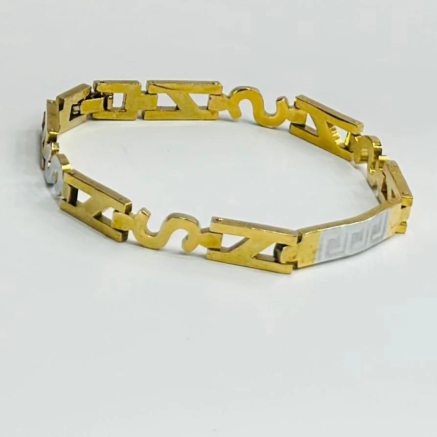 Stylish Design with Diamond Funky Design Gold Plated Bracelet for Men