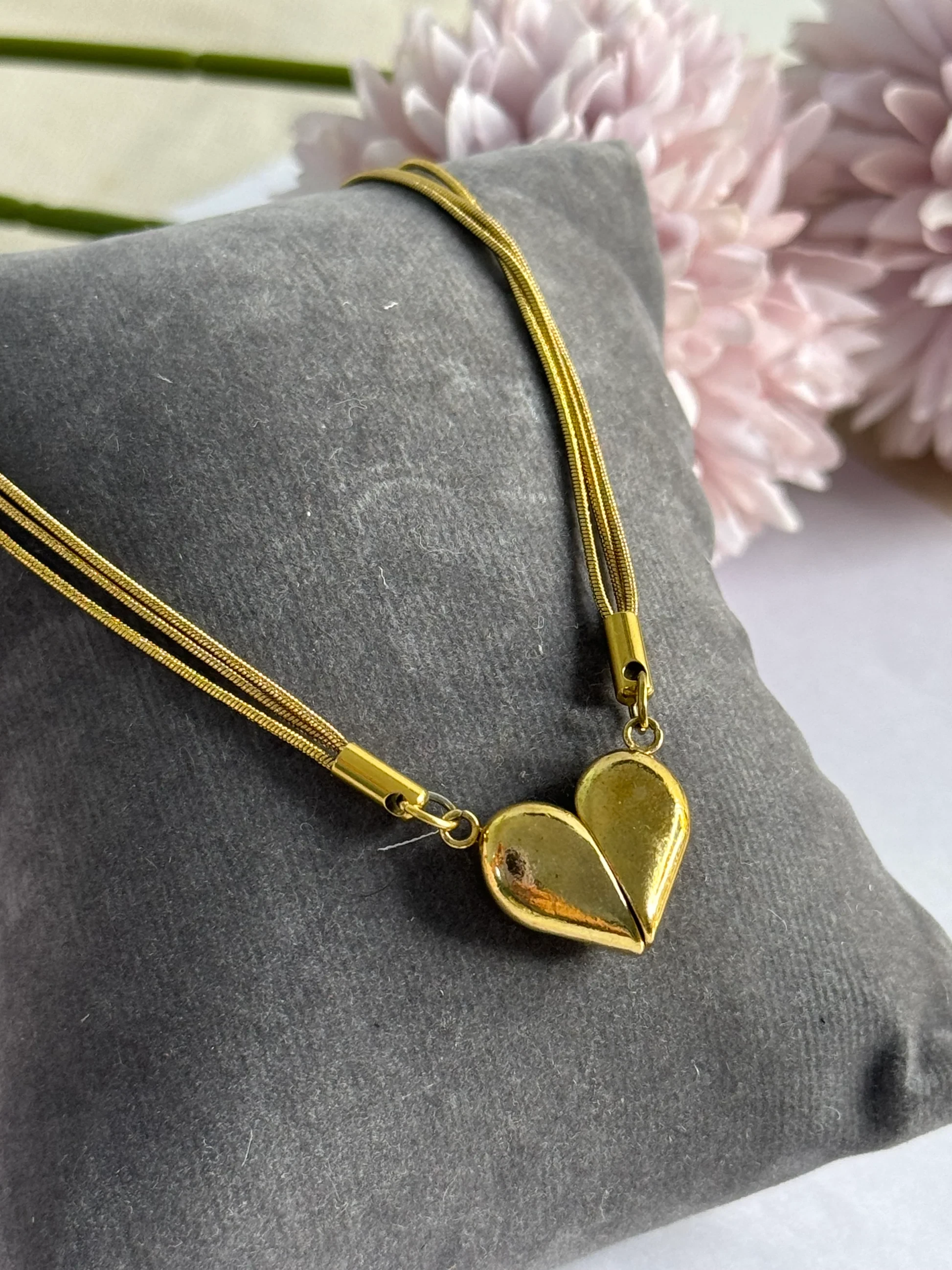 Magnetic Triple chain Heart Necklace