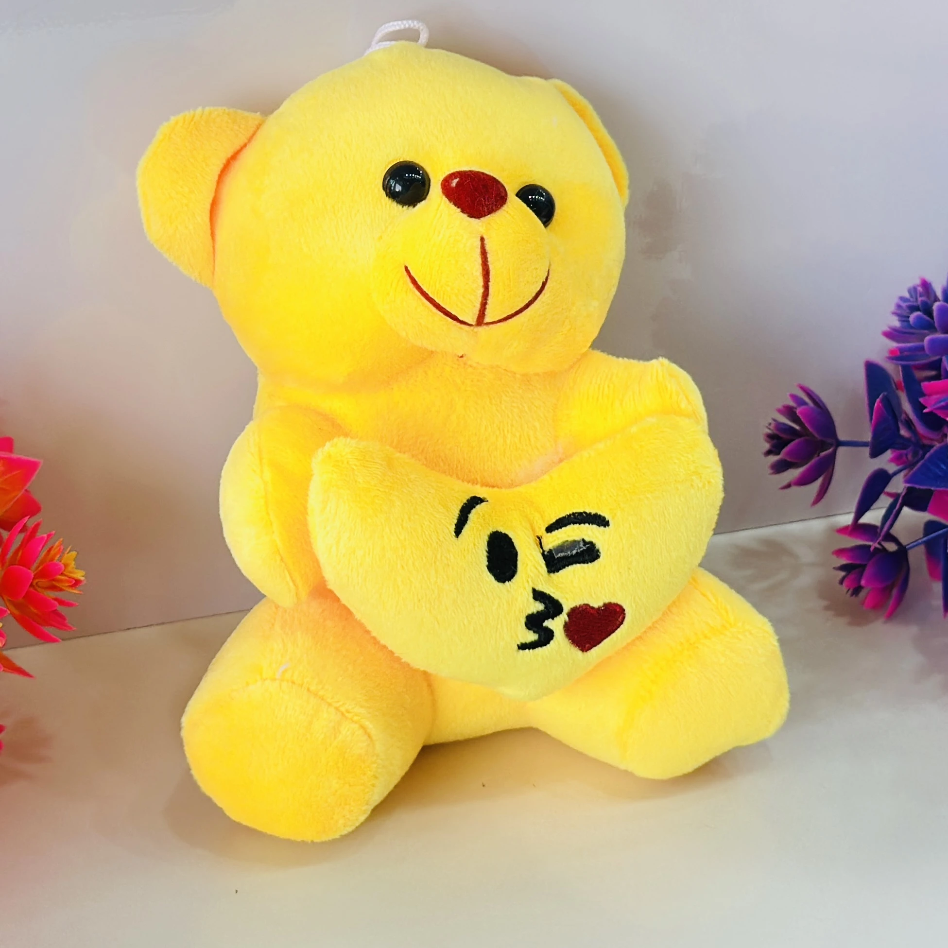 Yellow With Heart Teddy Bear