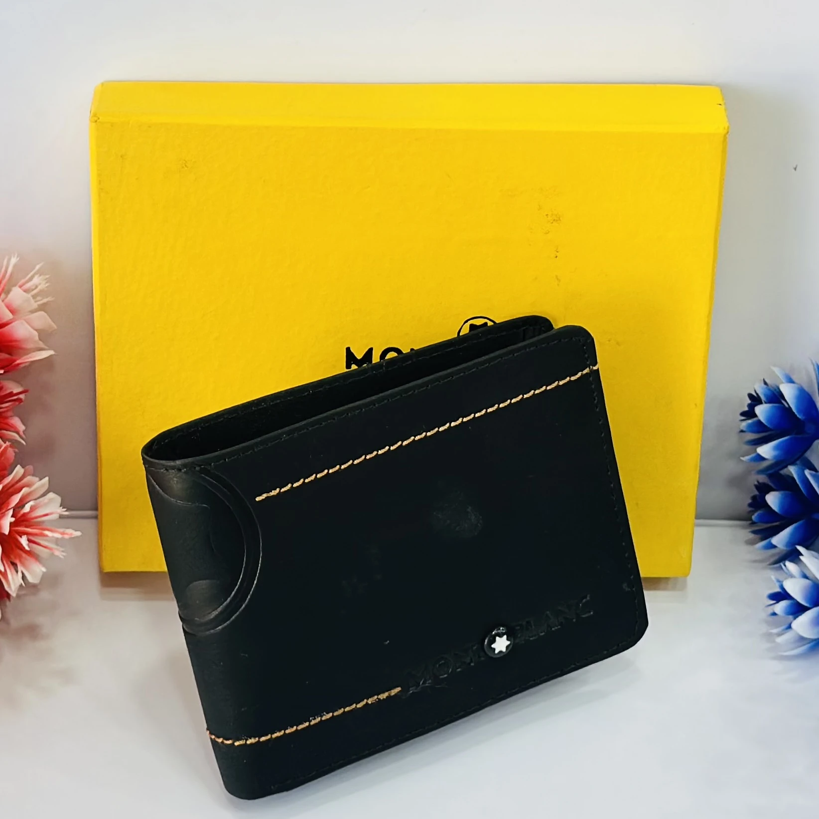 Montblanc black leather bifold wallet