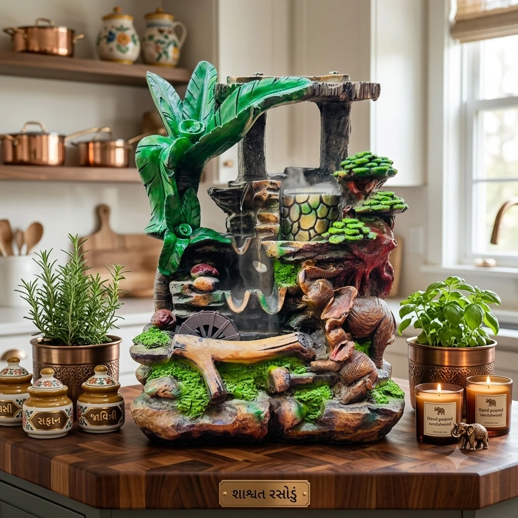 Polyresin  Brown water fountain