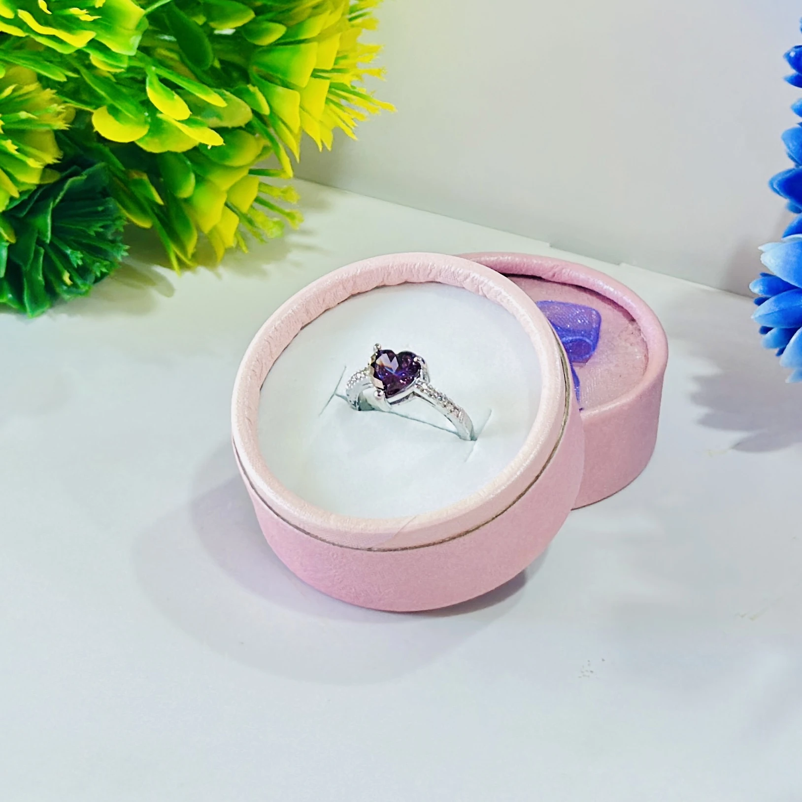 Sterling Silver ring with a heart-shaped
