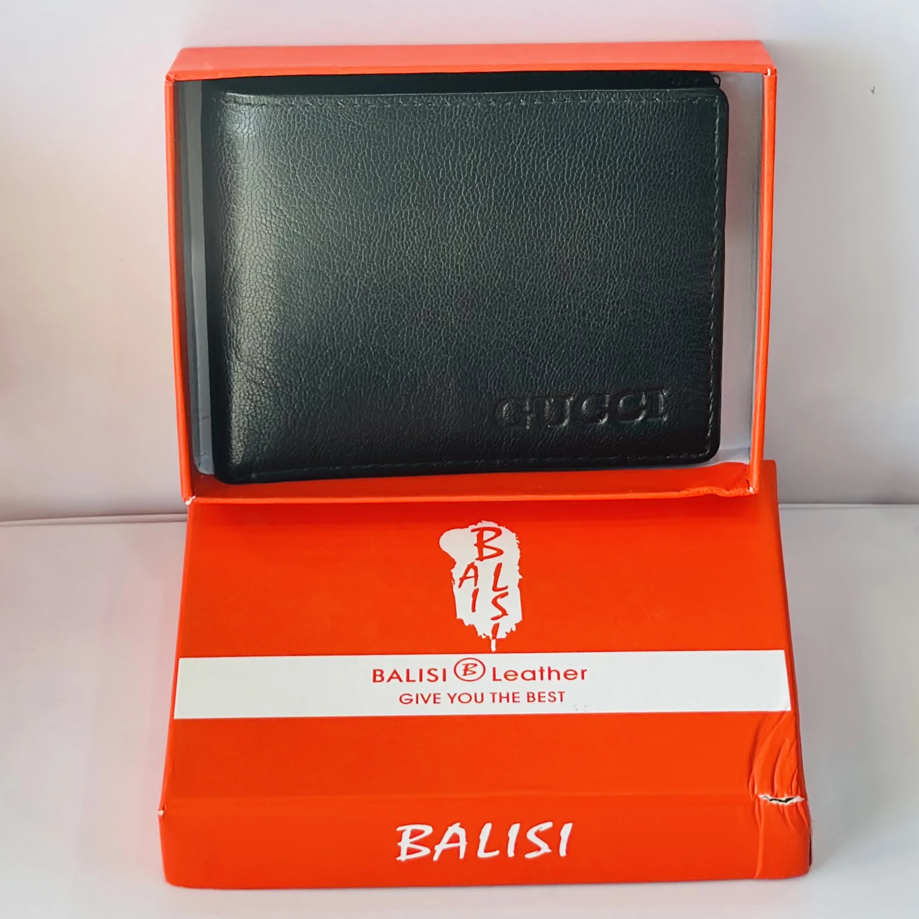 Balisi black leather wallet
