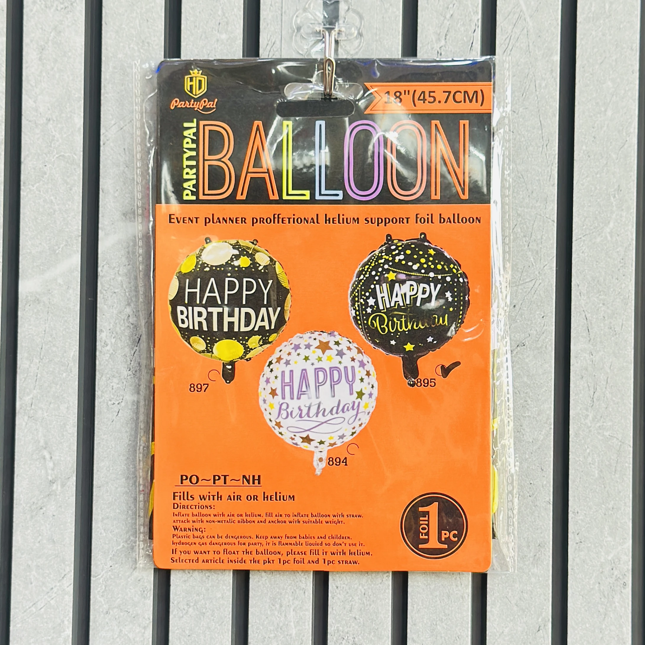 PartyPal 18-inch Happy Birthday foil balloon,