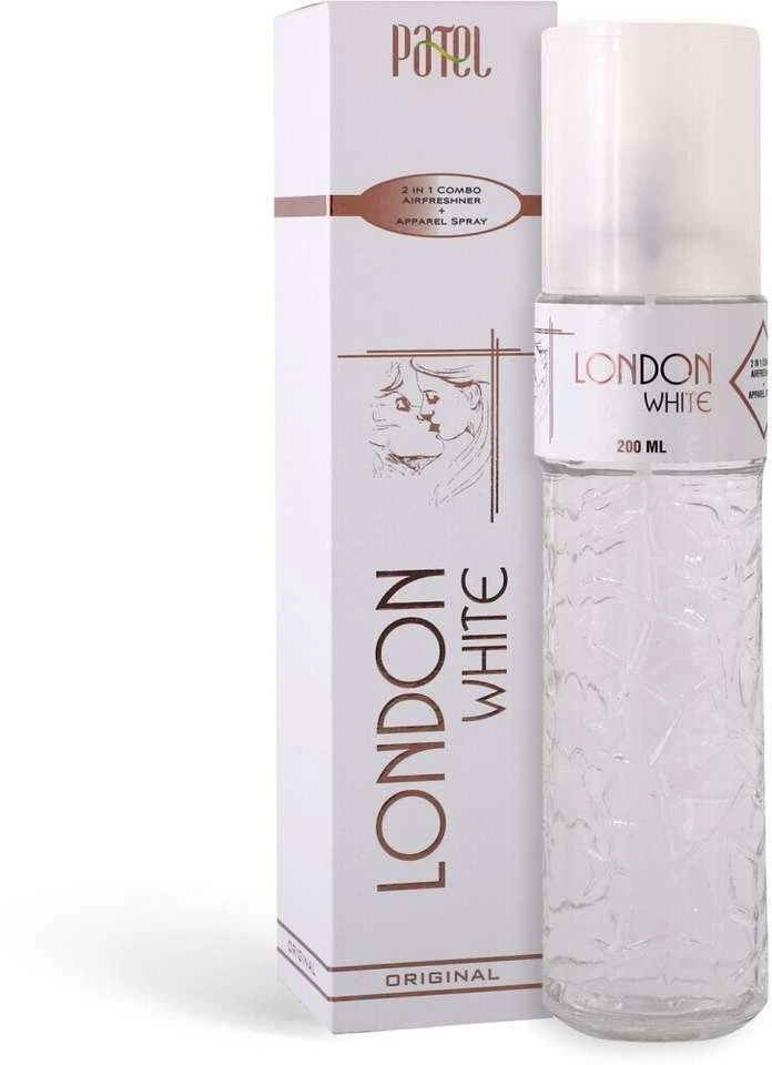 Patel London White 2-in-1 combo air freshener and apparel spray
