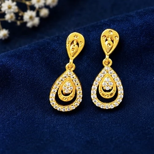 gold-plated Aurelia drop earrings feature a sparkling teardrop design