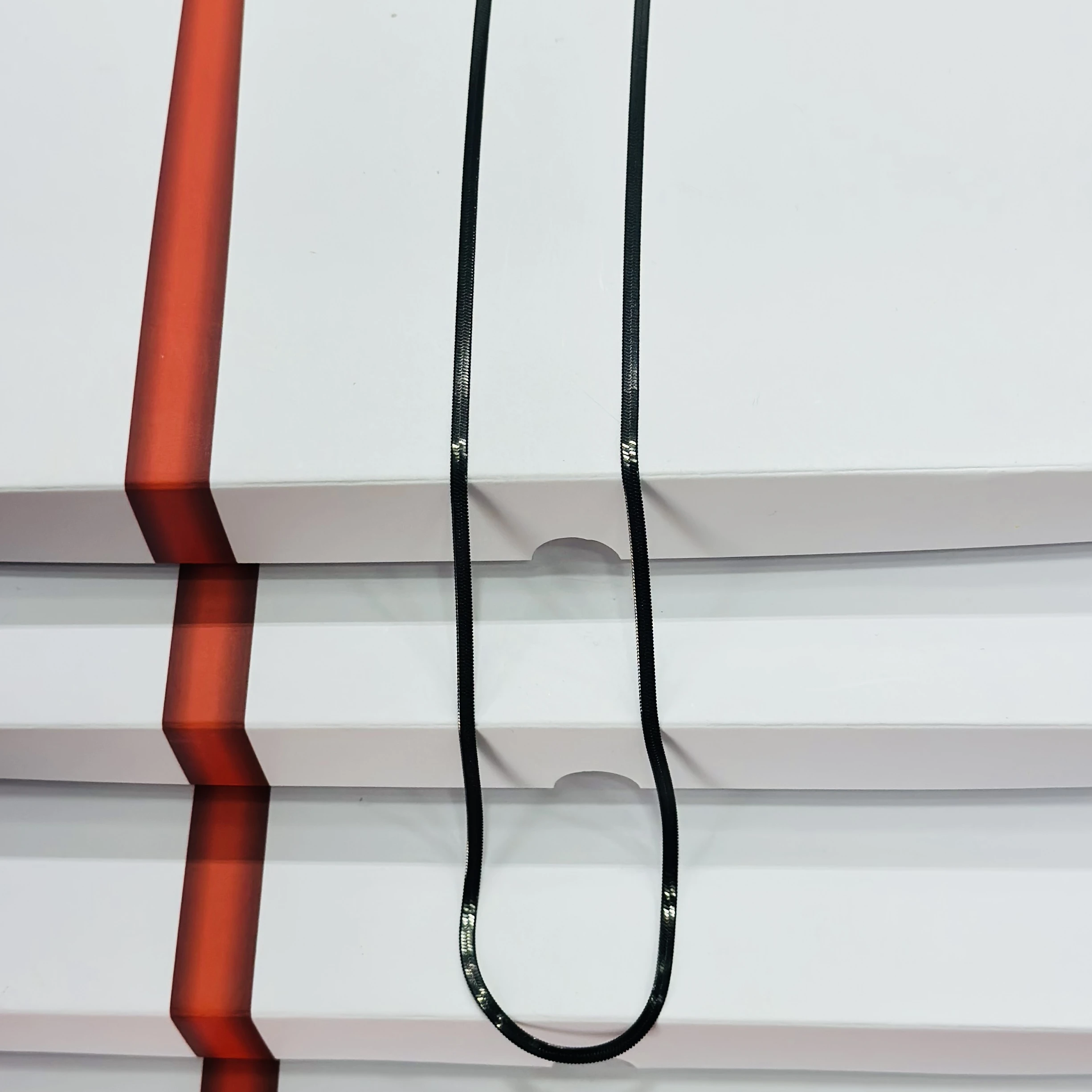 Black herringbone snake chain