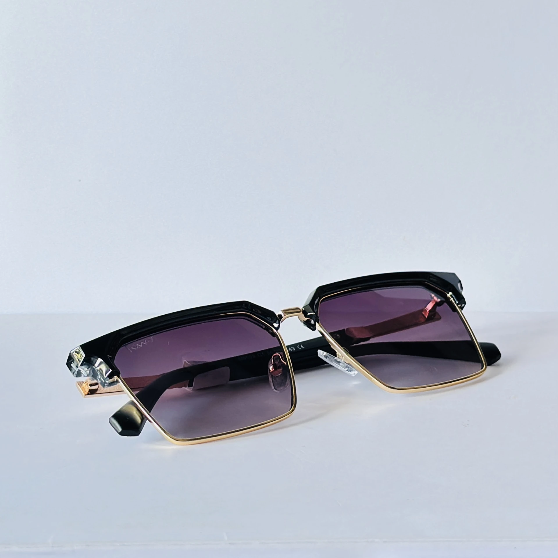 sunglasses feature a distinct metal frame