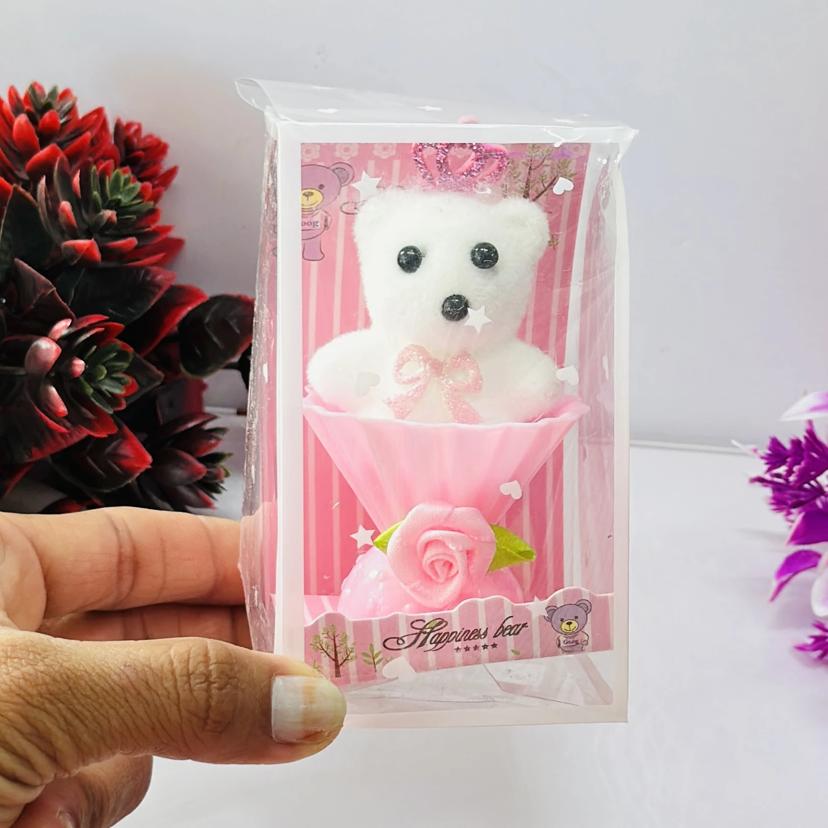 Small decorative teddy bear showpiece gift set.