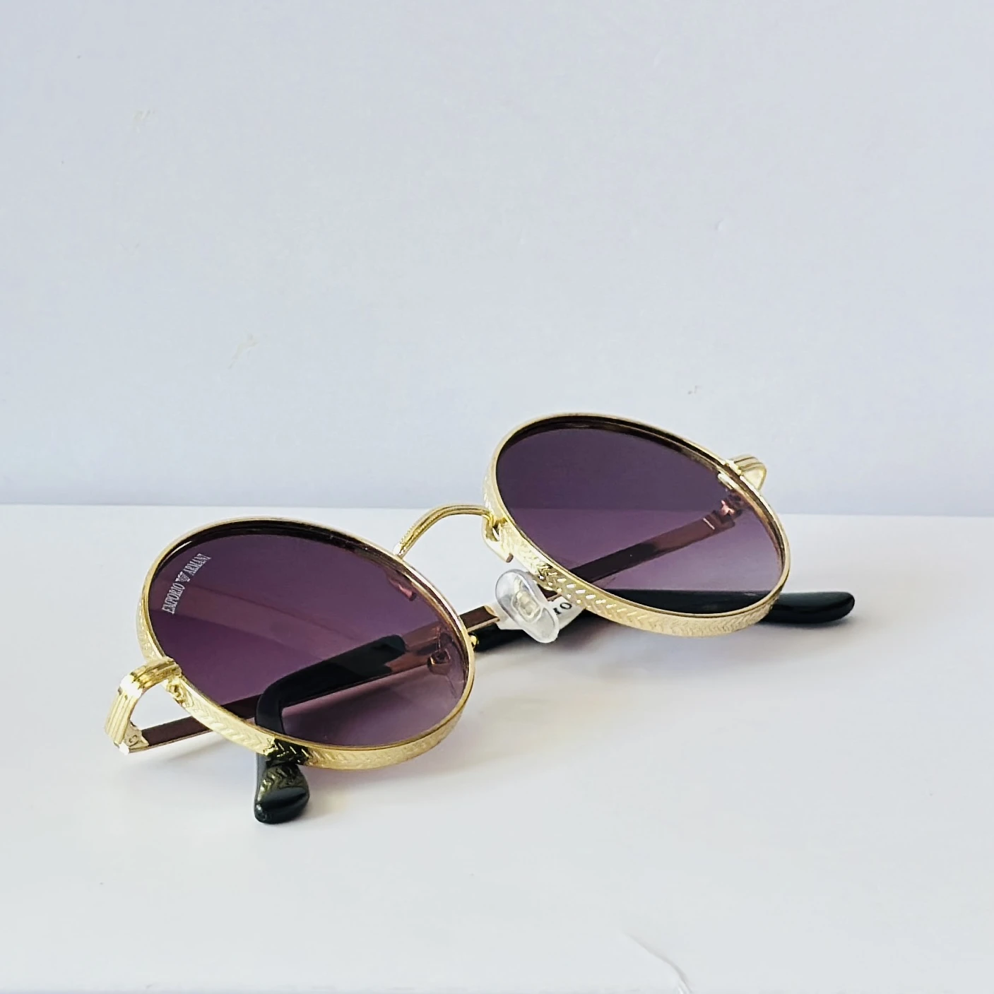 Emporio Armani round metal frame sunglasses