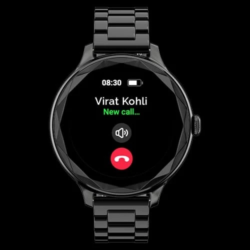 NoiseFit Grace women's smartwatch, featuring a 1.1-inch AMOLED display and a metallic finish.