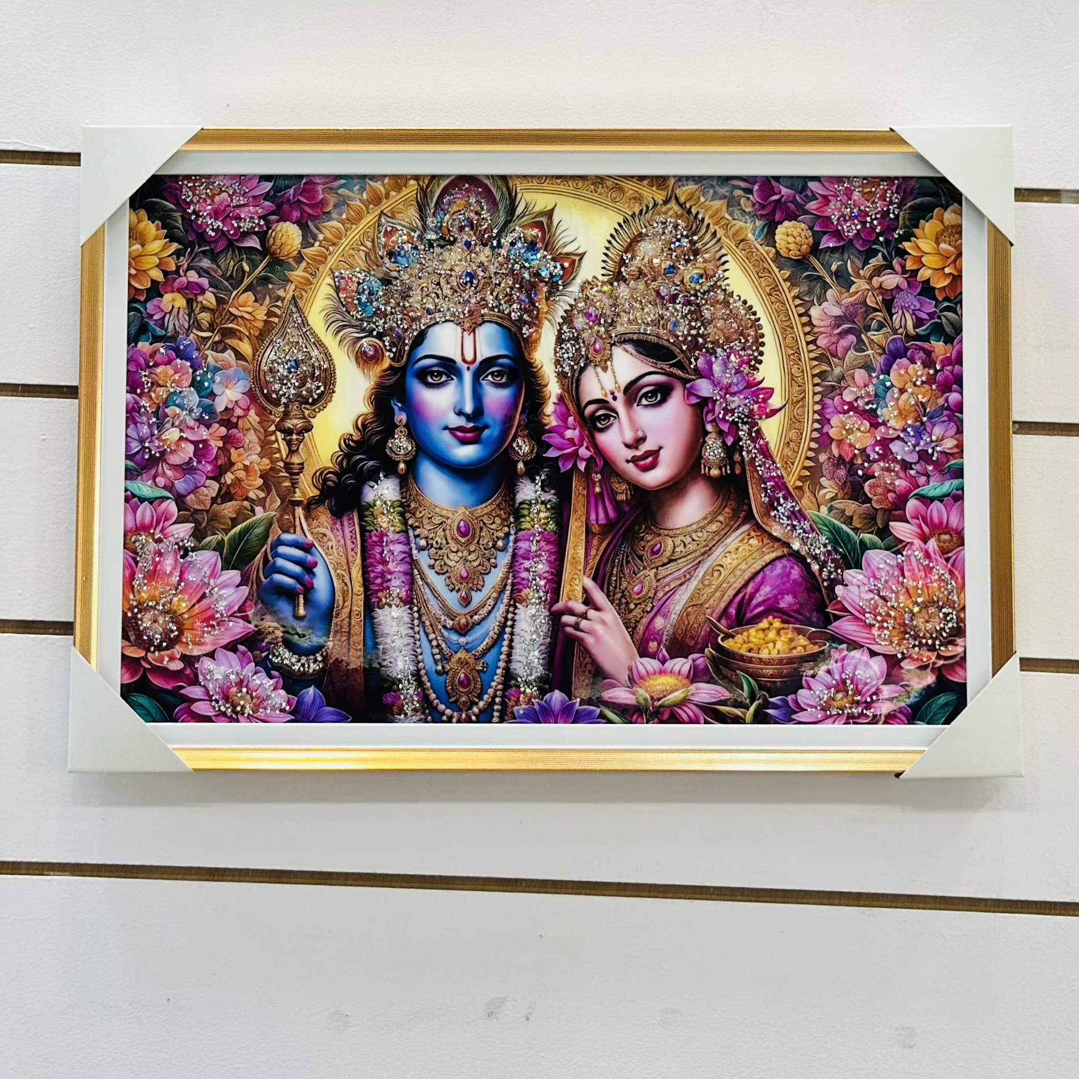 crystal bubble Radha Krishna photo frame.(SKU-MV9KZ6)
