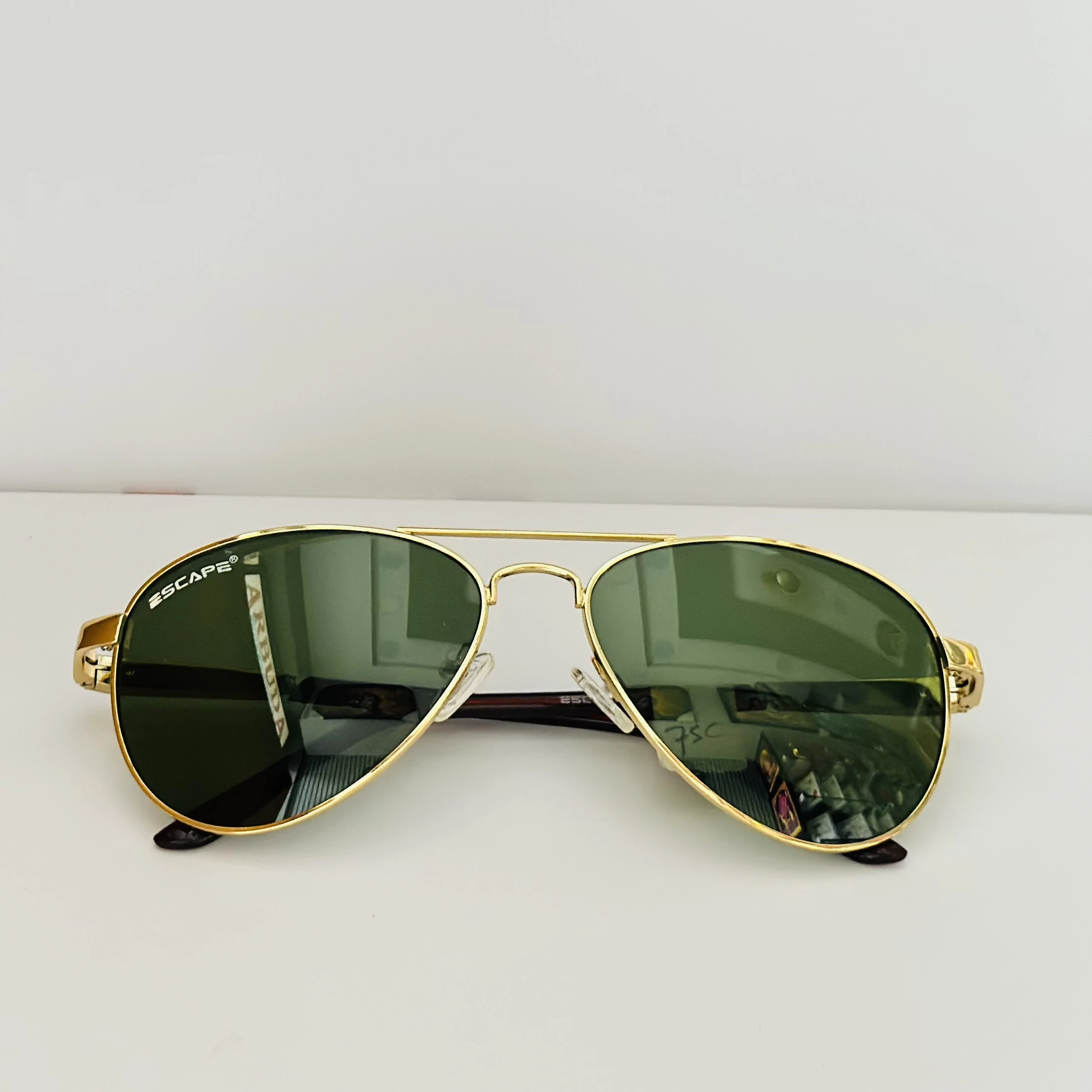 Piraso UV Protection Aviator Full Frame Green Sunglasses.