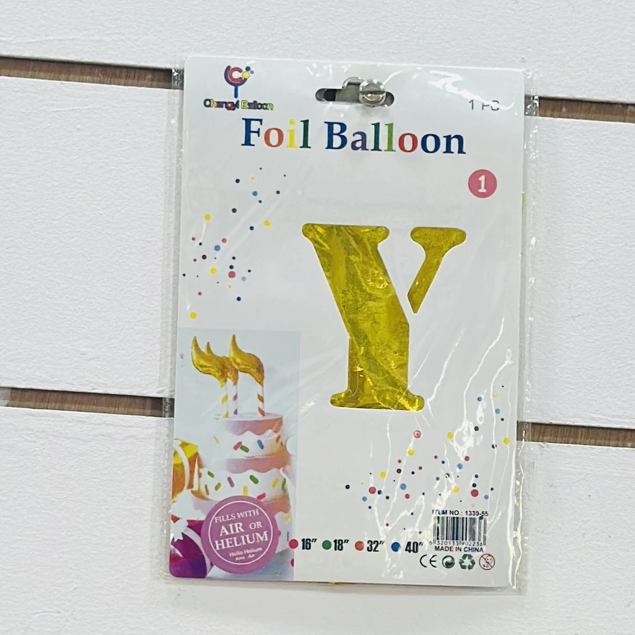 Gold foil letter "Y”  balloon