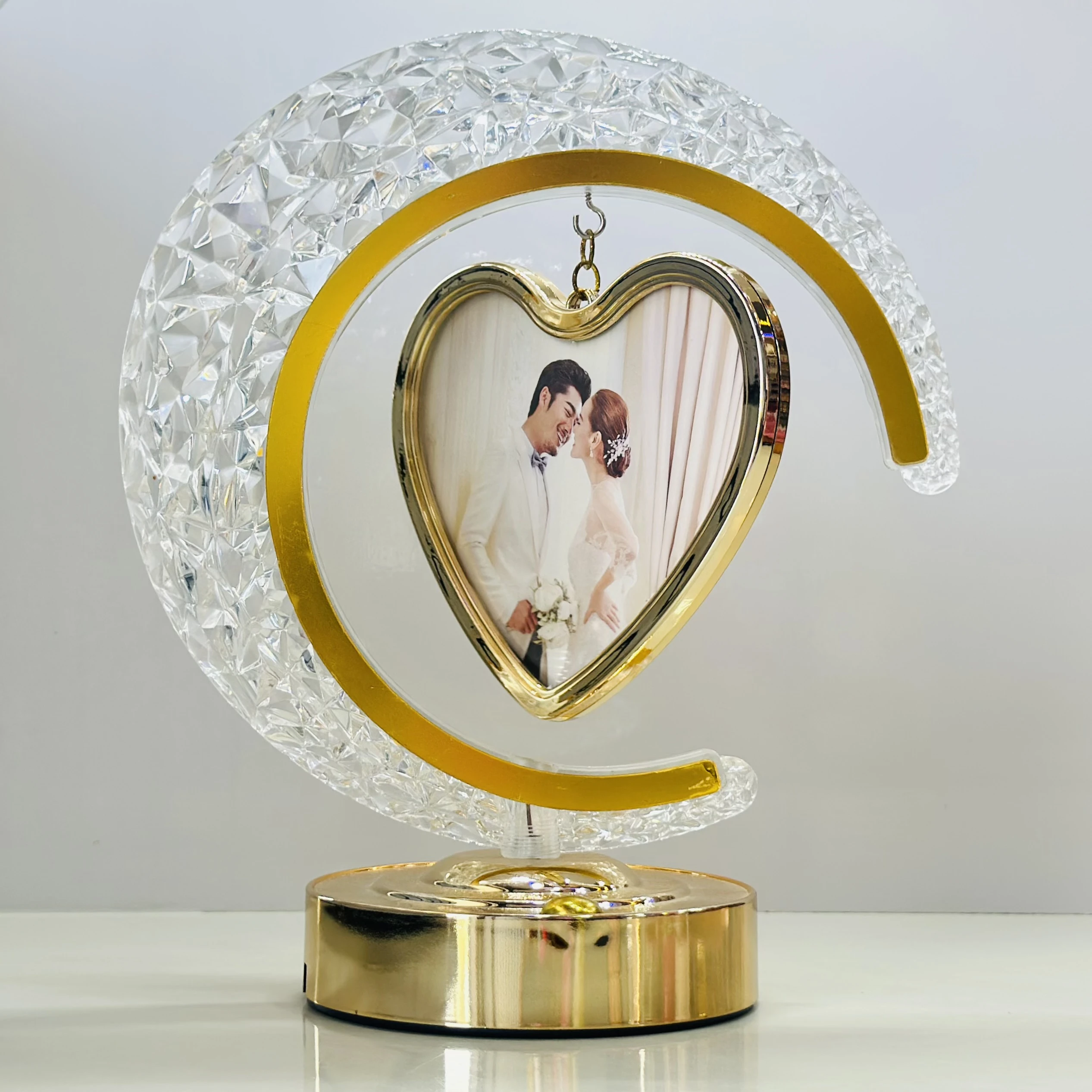 LED Half Moon Crystal Photo Frame (SKU-1OL40U)