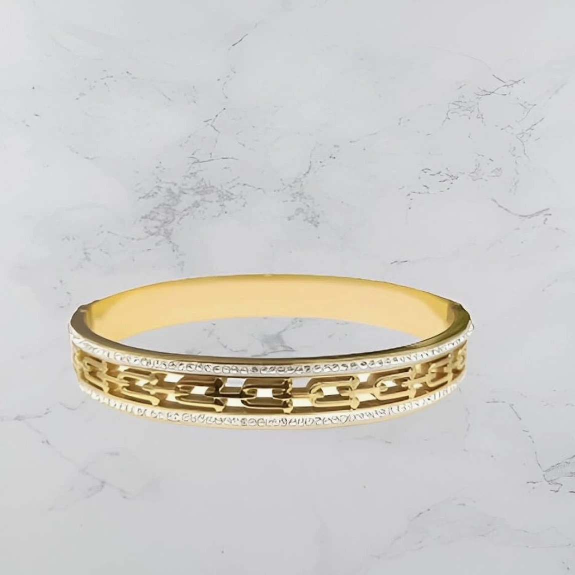 Golden steel Kada bracelet