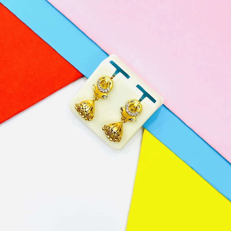 Gold -plated jhumka earrings