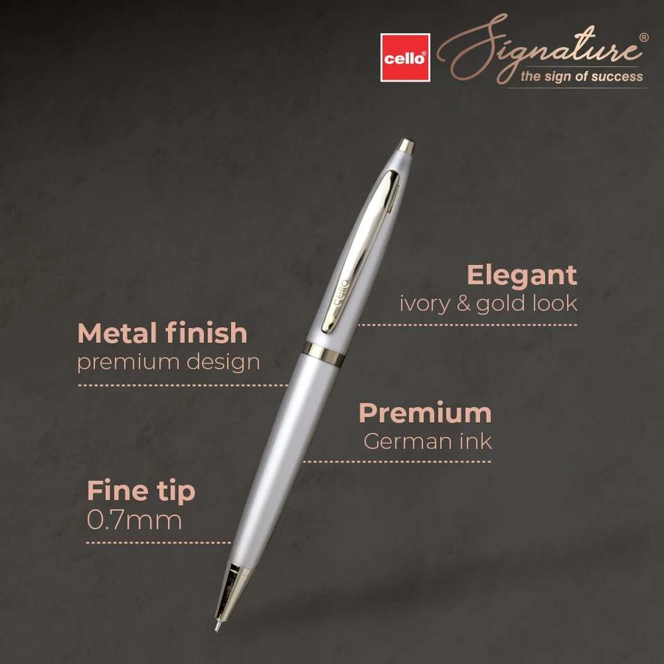 Cello Signature Crème Ivory Ball Pen.
