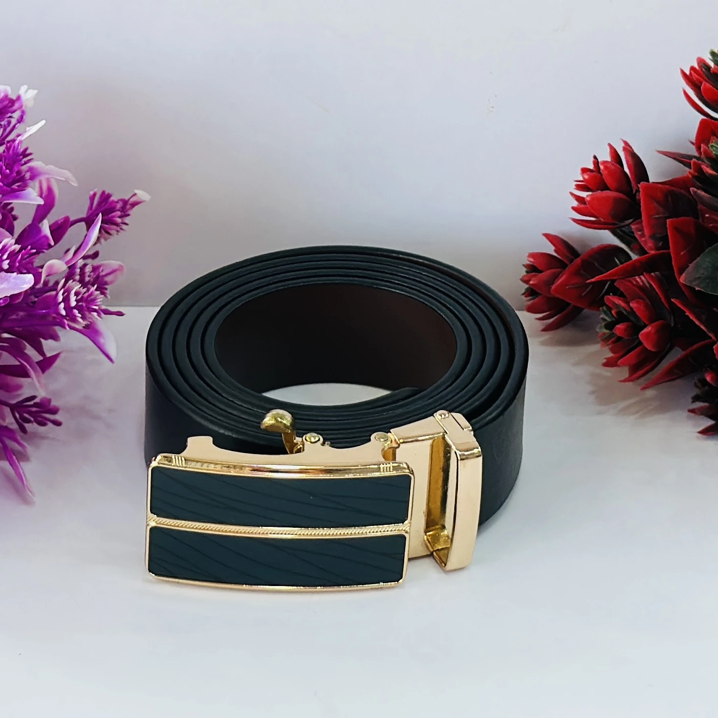 Men's Real Leather Ratchet Dress Belt
