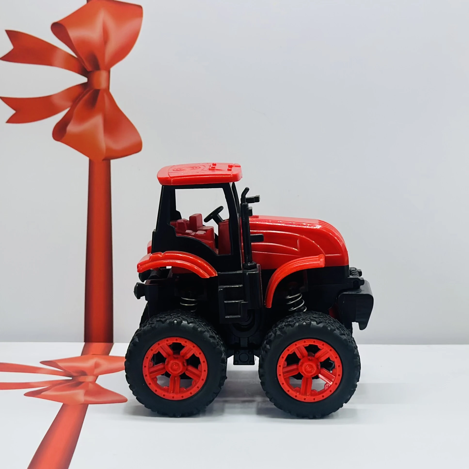 Red toy tractor