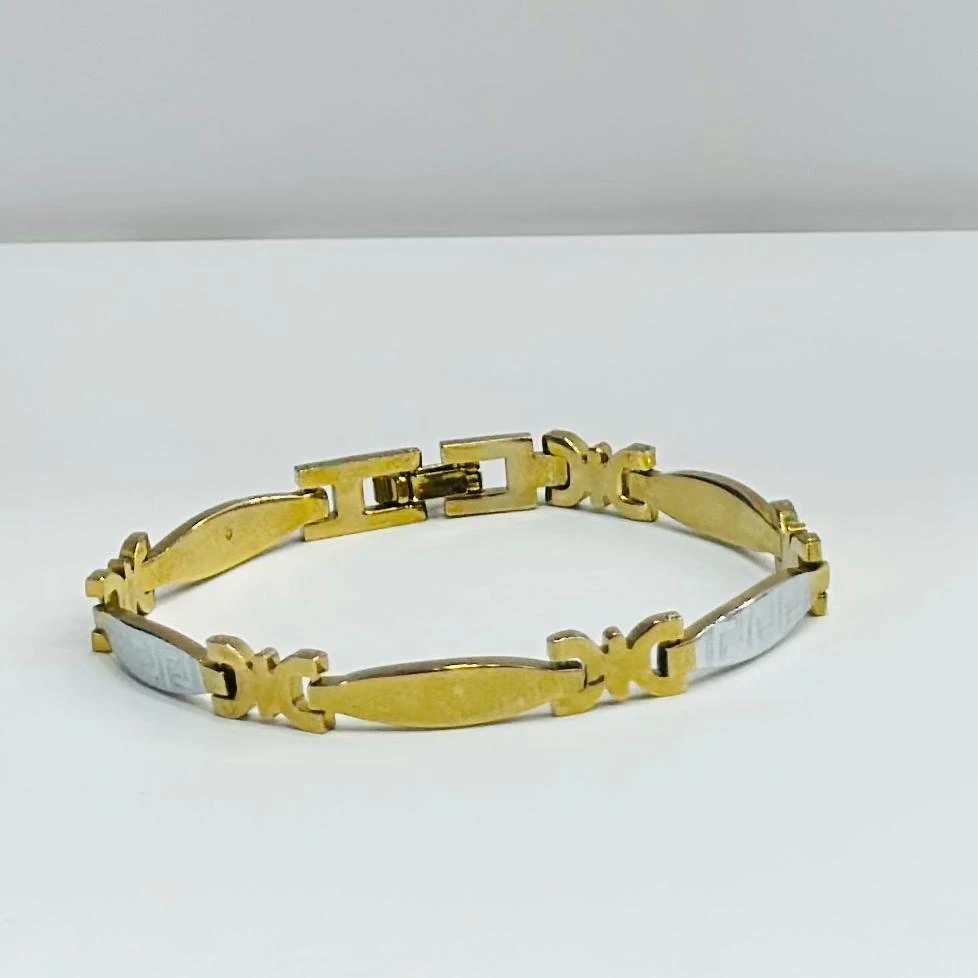 Stylish Design with Diamond Funky Design Gold Plated Bracelet for Men
