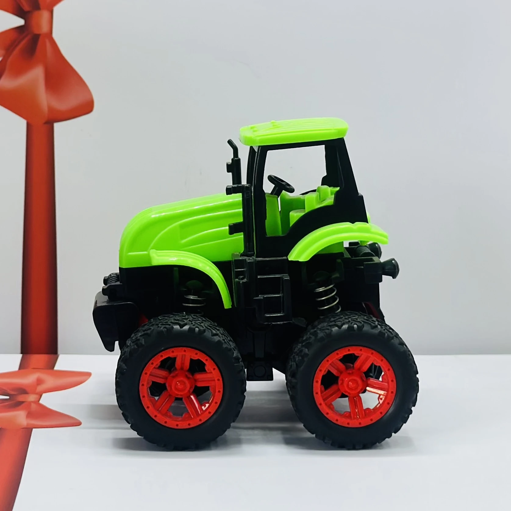 Green toy tractor