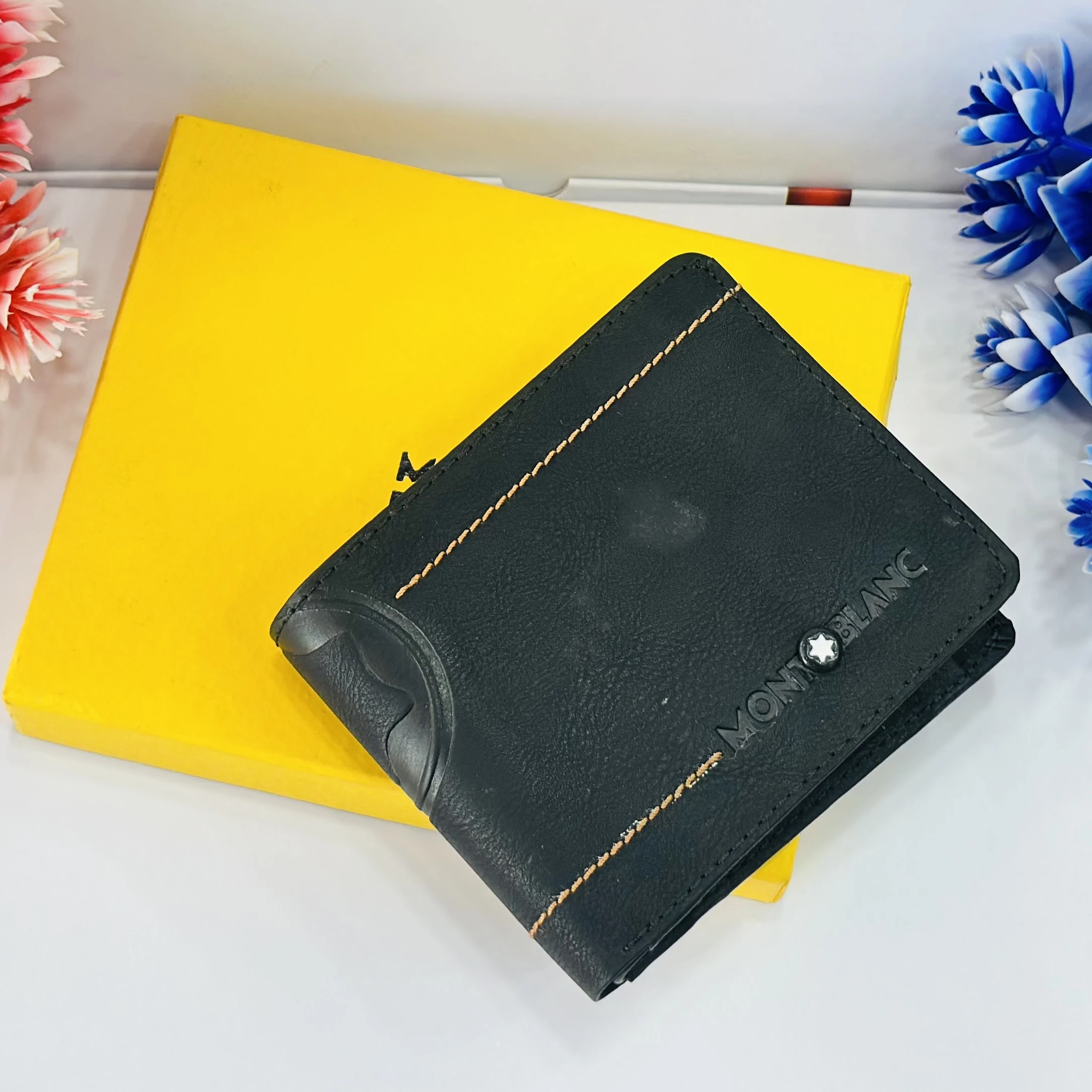 Montblanc black leather bifold wallet