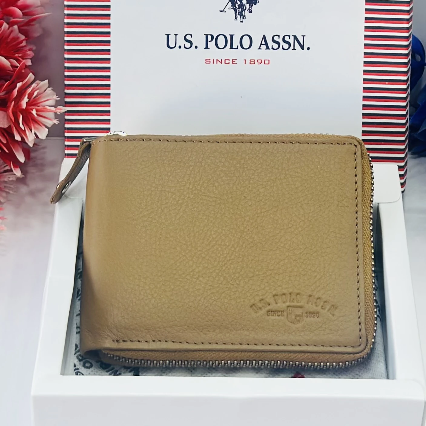 Beige Artificial Leather Wallet