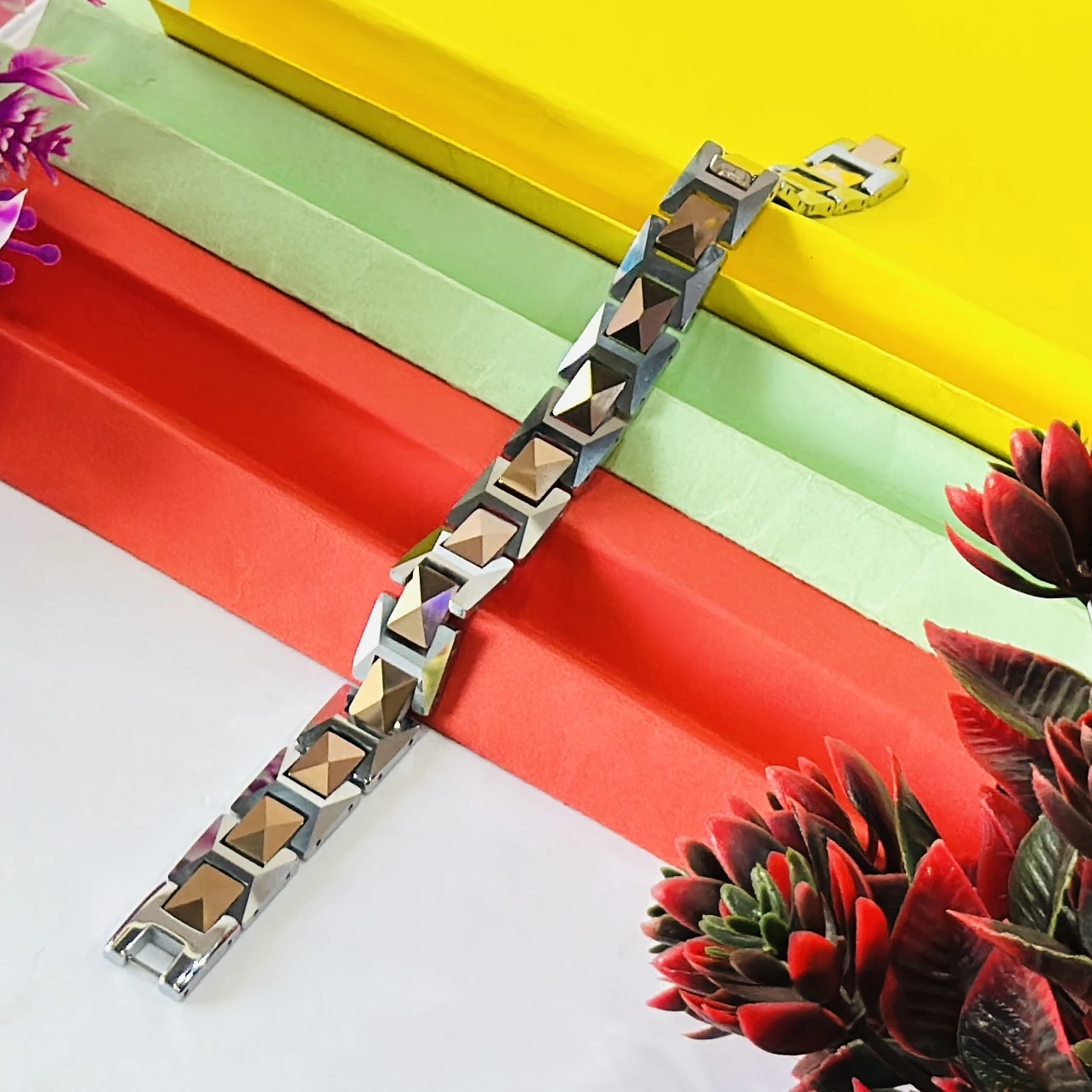 Terahertz rectangle bead bracelet