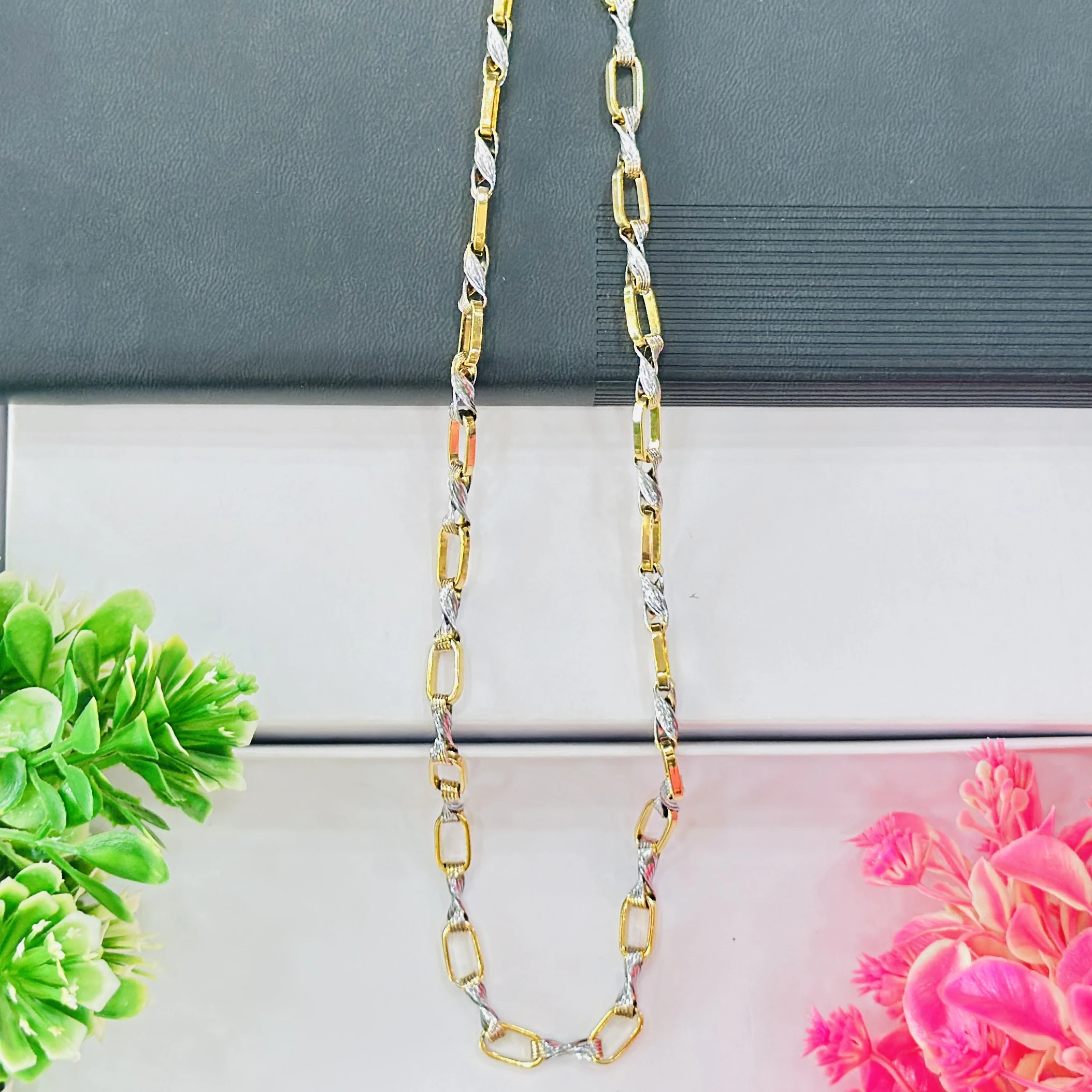 High quality gold and silver color chain for men