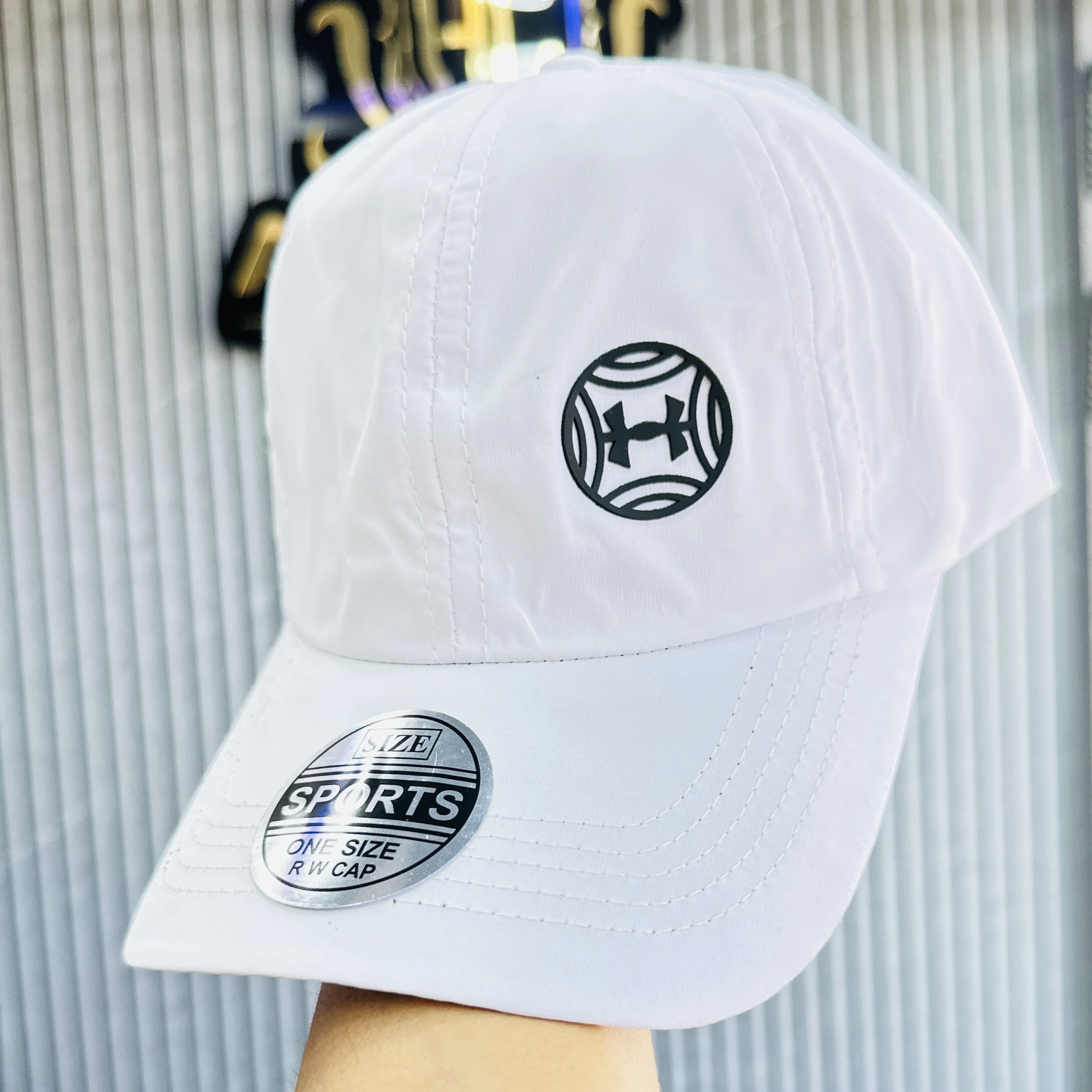white baseball cap