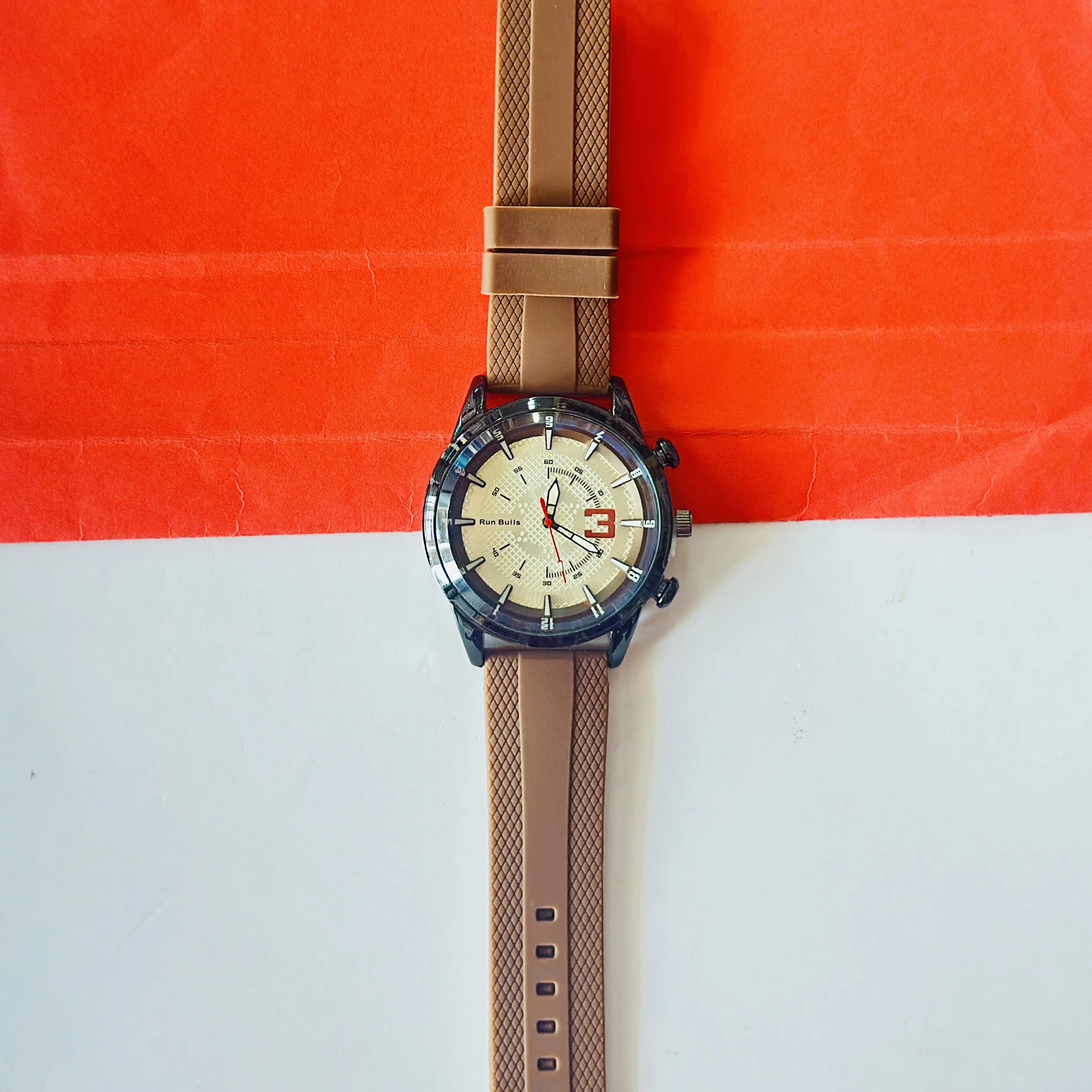watch appears to be a Run Bulls branded analog