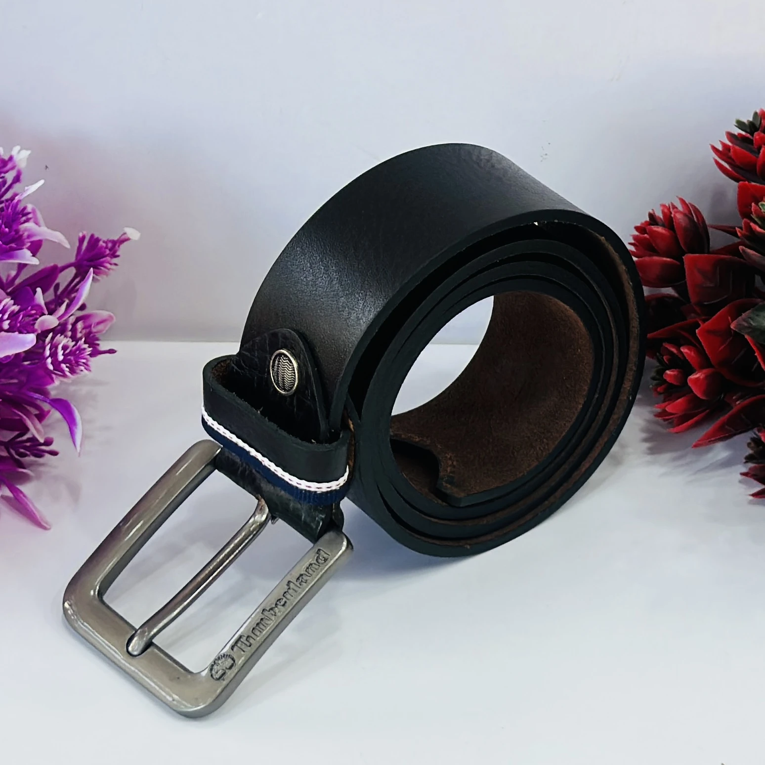 Black leather belt