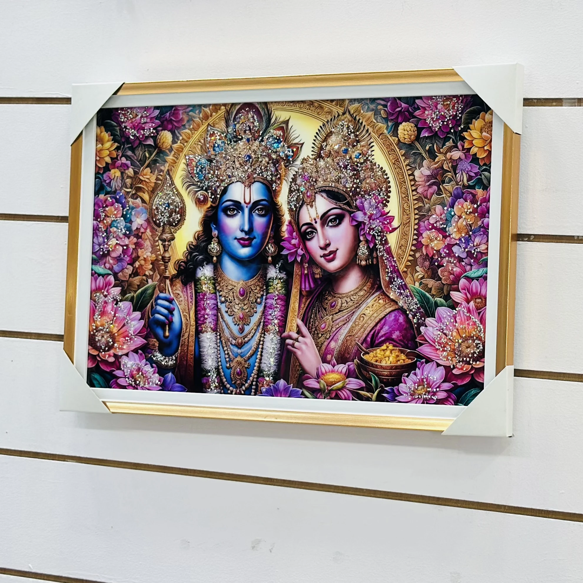 crystal bubble Radha Krishna photo frame.(SKU-MV9KZ6)