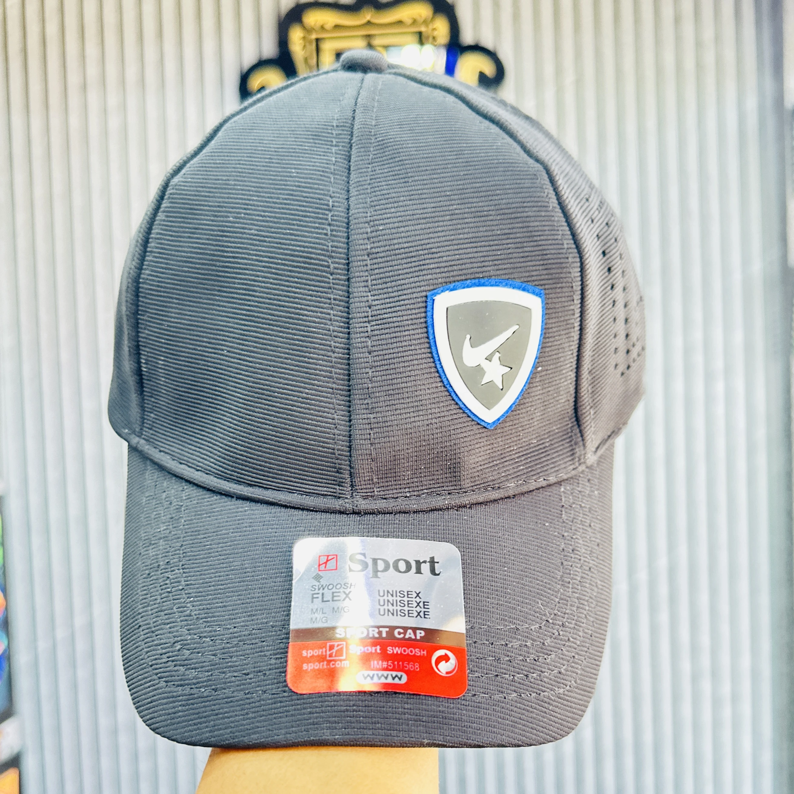 unisex grey sport cap