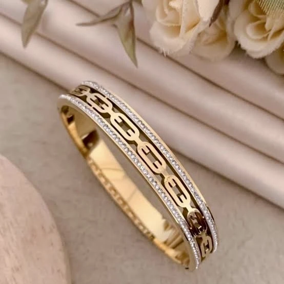 Golden steel Kada bracelet